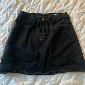 Classic Black Denim Skirt